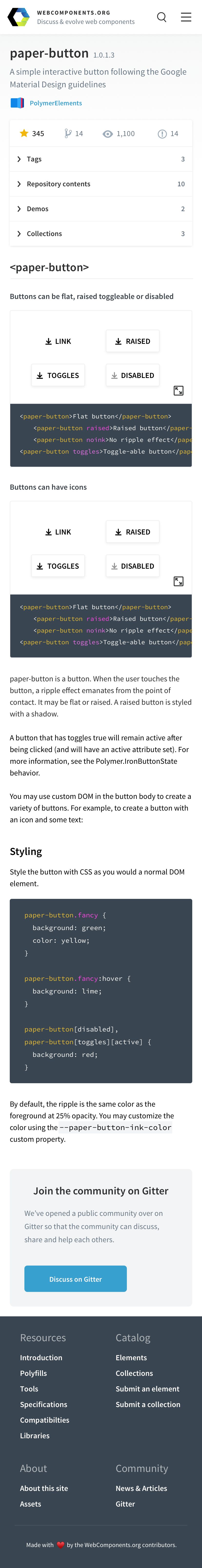 Repository mobile view
